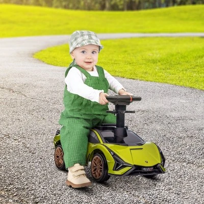 Aosom Licensed Lamborghini SIAN FKP 37 Ride On Push Car With Music & Storage, Sit And Scoot Ride On With Headlights, Steering Wheel, Age 1.5-4, Green 1 Aosom Licensed Lamborghini SIAN FKP 37 Ride On Push Car With Music & Storage, Sit And Scoot Ride On With Headlights, Steering Wheel, Age 1.5-4, Green