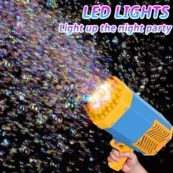 Link Ready. Set. Play! Bubble Machine Giant Bazooka Toy 69 Holes Automatic For Kids & Adults Of All Ages Great For Indoor & Outdoors