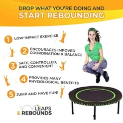 LEAPS & REBOUNDS 48" Round Mini Fitness Trampoline & Rebounder Indoor Home Gym Exercise Equipment Low Impact Workout For Adults, Gray -LITTLE TIKES Shop GUEST 5a43a0e0 1e19 4d2b a68b 0a18d119c653