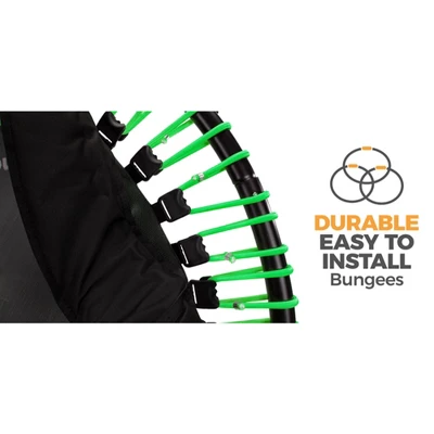 LEAPS & REBOUNDS 48" Round Mini Fitness Trampoline & Rebounder Indoor Home Gym Exercise Equipment Low Impact Workout For Adults, Green 3 LEAPS & REBOUNDS 48" Round Mini Fitness Trampoline & Rebounder Indoor Home Gym Exercise Equipment Low Impact Workout For Adults, Green - Image 3