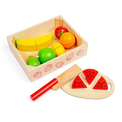 Bigjigs Toys Cutting Fruit Crate Wooden Role Play Toy Set Of 18 3 Bigjigs Toys Cutting Fruit Crate Wooden Role Play Toy Set Of 18 - Image 3