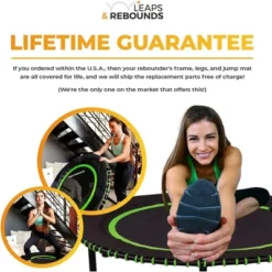 LEAPS & REBOUNDS 40" Round Mini Fitness Trampoline & Rebounder Indoor Home Gym Exercise Equipment Low Impact Workout For Adults, Green -LITTLE TIKES Shop GUEST 5b3e4f07 7620 48f0 8cce 13a6cebafc5e