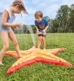 HearthSong Starfish 5-Foot Sprinkler Splash Pad For Kids' Outdoor Active Water Play