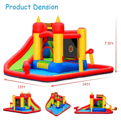 Costway Inflatable Water Slide Jumping Bounce House Bouncy Splash Park 1 Costway Inflatable Water Slide Jumping Bounce House Bouncy Splash Park