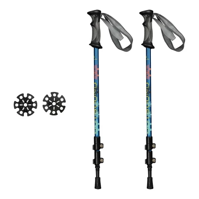 Outbound Lightweight 19 Inch Long Aluminum Framed Snowshoe Kit With Adjustable Poles And Anti Shock Mechanisms, And Carrying Tote Bag, Black 2 Outbound Lightweight 19 Inch Long Aluminum Framed Snowshoe Kit With Adjustable Poles And Anti Shock Mechanisms, And Carrying Tote Bag, Black - Image 2