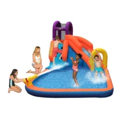 Magic Time International Mega Tornado Twist Inflatable Kids Water Park W/ Slide And COMFY FLOATS 91613VM Inflatable Striped Hammock Pool Float, Teal -LITTLE TIKES Shop GUEST 5bdd8eb4 30b2 4ad6 acfa e92392aaf5ea