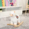 Qaba Kids Ride-On Rocking Horse Toy Llama Style Rocker Soft Plush Fabric For Children 18-36 Months