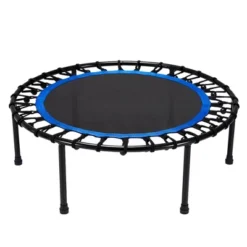 JOMEED 40 Inch Silent Mini Fitness Trampoline Bungee Rebounder Trainer For Efficient At Home Strength Training, Muscle Building, And Cardio, Blue