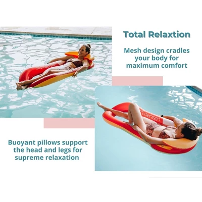 Toynk Inflatable Swimming Pool PVC Float Lounge Recliner | Red 3 Toynk Inflatable Swimming Pool PVC Float Lounge Recliner | Red - Image 3