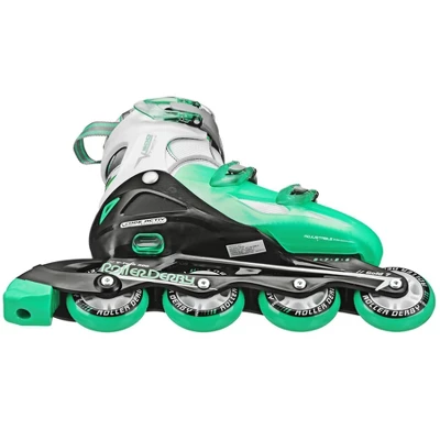 Roller Derby Kids' V-Tech 500 Adjustable Inline Skates - Mint/Green/White (6-9) 2 Roller Derby Kids' V-Tech 500 Adjustable Inline Skates - Mint/Green/White (6-9) - Image 2