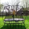 Springfree Trampoline Compact Oval 6' X 9' Trampoline For Kids, Outdoor Backyard Play Equipment With FlexiNet Enclosure And SoftEdge Jump Bounce Mat