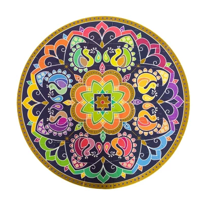 Kulture Khazana Rangoli Mandala Bundle Coloring And Sticker Book With Rangoli Mandala Circular Floor Puzzle - 48pc 2 Kulture Khazana Rangoli Mandala Bundle Coloring And Sticker Book With Rangoli Mandala Circular Floor Puzzle - 48pc - Image 2