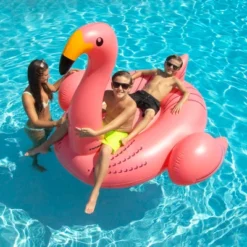 Swimline 78" Water Sports Inflatable Giant Flamingo Swimming Pool 1-Person Ride-On Float Toy - Pink