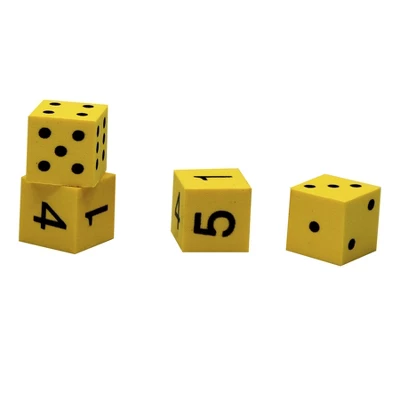 Koplow Games Foam Spot & Number Dice, Yellow, 16mm, Tub Of 200 2 Koplow Games Foam Spot & Number Dice, Yellow, 16mm, Tub Of 200 - Image 2