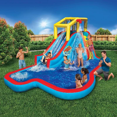 Banzai Slide N Soak Splash Park Inflatable Outdoor Kids Play Center (2 Pack) 2 Banzai Slide N Soak Splash Park Inflatable Outdoor Kids Play Center (2 Pack) - Image 2