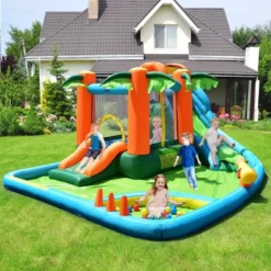 Costway Inflatable Bounce House Kids Water Splash Pool Dual Slide Jumping Castle W/ Bag -LITTLE TIKES Shop GUEST 61645801 7e27 428a aa39 ee7a701635af