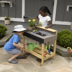 HearthSong Junior Chef's Wooden Mud Play Kitchen And Imagination Station With Metal Accessories -LITTLE TIKES Shop GUEST 62babc92 fc73 4af5 a6f5 8a19559a4a08