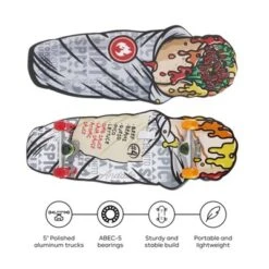 Voyager Burrito Skateboard With Printed Graphic Grip Tape