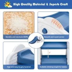 Costway Baby Slide Indoor First Play Climber Slide Set For Boys Girls Blue/Gray -LITTLE TIKES Shop GUEST 64d11ea6 fae3 4776 a9c8 981d7a7a8351