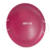 Slippery Racer ProDisc 26 In Heavy Duty Aluminum Iron Alloy Metal Kids Winter Saucer Snow Sled With Dual Riveted Soft Grip Rope Handles, Pink (3 Pack)