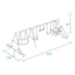 XDP Recreation Deerfield Swing Set,10 Child Capacity Backyard Playground W/ Slide, See-Saw, Trapeze Swing, Fun-Glidr, Swing Seat, & Stand N Swing -LITTLE TIKES Shop GUEST 66201991 d8f5 4bae 936e 0eb4330994a8