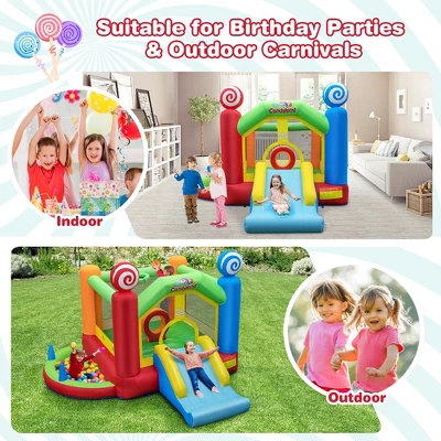 Costway Candy Land Theme Kids Inflatable Bounce Castle With 735W Air Blower Indoor Outdoor 5 Costway Candy Land Theme Kids Inflatable Bounce Castle With 735W Air Blower Indoor Outdoor - Image 5