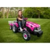 Peg Perego 12V Case IH Magnum Tractor With Trailer Powered Ride-On - Pink