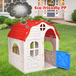 Costway Kids Cottage Playhouse Foldable Plastic Play House Indoor Outdoor Toy Portable -LITTLE TIKES Shop GUEST 67c8dca3 fe4d 4daa 85b9 e05944207906