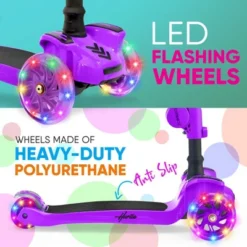 Hurtle ScootKid 3 Wheel Toddler Child Mini Ride On Toy Tricycle Scooter With Colorful LED Light Up Smooth Rolling Wheels, Purple -LITTLE TIKES Shop GUEST 67dc8752 152c 4b84 8558 b50bb7345b37