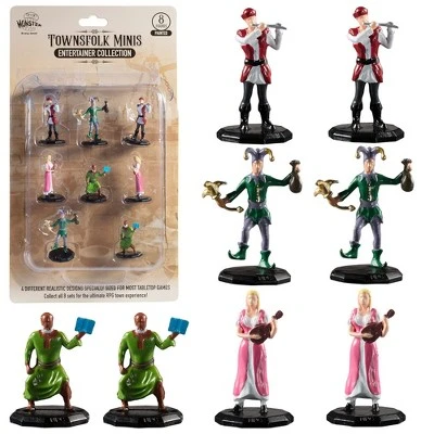 Monster Townsfolk Mini Fantasy Figures - Entertainer Workers - 8pc Hand-Painted Miniatures (2X Of 4 Unique Sculpts) 2 Monster Townsfolk Mini Fantasy Figures - Entertainer Workers - 8pc Hand-Painted Miniatures (2X Of 4 Unique Sculpts) - Image 2