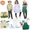 Bintiva Dress Up / Drama Play Trunk Set, Scienctist-Explorer-Gardening