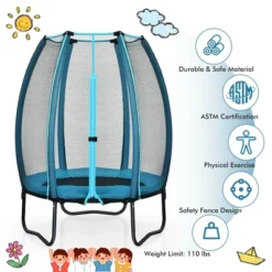 Costway 4ft Kids Trampoline Recreational Bounce Jumper W/Enclosure Net Outdoor Indoor -LITTLE TIKES Shop GUEST 6ae38866 e23d 40d9 8204 e63c42d84d42