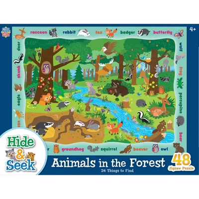 MasterPieces 48 Piece Kids Jigsaw Puzzle - Animals In The Forest - 14"x19" 1 MasterPieces 48 Piece Kids Jigsaw Puzzle - Animals In The Forest - 14"x19"