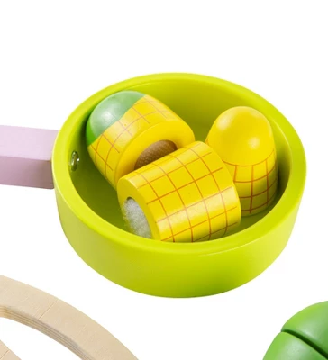 HearthSong 12-Piece Painted Wooden Culinary Play Set With Fruits, Vegetables, And Utensils 6 HearthSong 12-Piece Painted Wooden Culinary Play Set With Fruits, Vegetables, And Utensils - Image 6