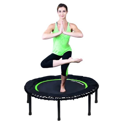 LEAPS & REBOUNDS 48" Round Mini Fitness Trampoline & Rebounder Indoor Home Gym Exercise Equipment Low Impact Workout For Adults, Green 4 LEAPS & REBOUNDS 48" Round Mini Fitness Trampoline & Rebounder Indoor Home Gym Exercise Equipment Low Impact Workout For Adults, Green - Image 4