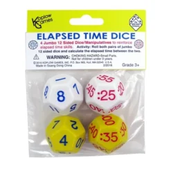 Koplow Games Elapsed Time Dice, 2 Pairs Per Pack, 2 Packs