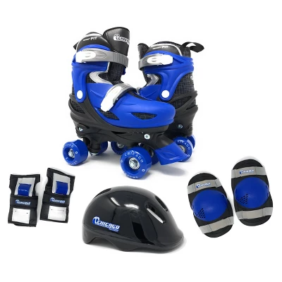 Chicago Skates Deluxe Kids' Quad Roller Skate Combo Set - Black/Blue 13 Chicago Skates Deluxe Kids' Quad Roller Skate Combo Set - Black/Blue - Image 13