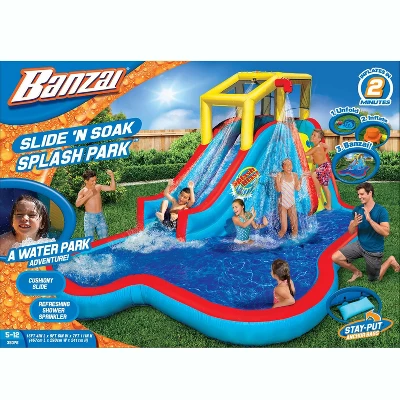 Banzai Slide N Soak Splash Park Inflatable Outdoor Kids Play Center (2 Pack) 3 Banzai Slide N Soak Splash Park Inflatable Outdoor Kids Play Center (2 Pack) - Image 3