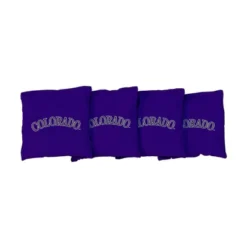 MLB Colorado Rockies Corn-Filled Cornhole Bags Purple - 4pk