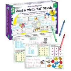 Carson Dellosa Education Write On/Wipe Off: Read And Write First Words Manipulative, Grade PK-2