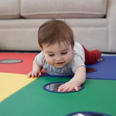 ECR4Kids SoftZone 123 Activity Play Mat, Toddler Tummy Time Mat, Baby Play Mat With Shatter-Proof Mirrors 4 ECR4Kids SoftZone 123 Activity Play Mat, Toddler Tummy Time Mat, Baby Play Mat With Shatter-Proof Mirrors - Image 4