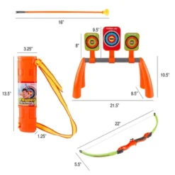 Toy Time Kids' Bow And Arrow Set With Quiver And Target Stand With 3 Aim Boards