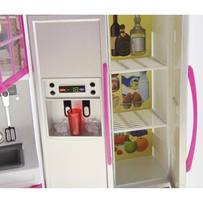 Insten Mini Modern Kitchen Playset For Dolls With Refrigerator, Stove, Sink, Pink, 15 X 12.5 In 3 Insten Mini Modern Kitchen Playset For Dolls With Refrigerator, Stove, Sink, Pink, 15 X 12.5 In - Image 3