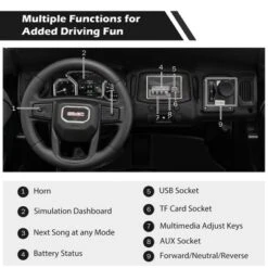 Costway 12V Licensed GMC Kids Ride On Police Car 2-Seater Truck W/Remote Control & Music -LITTLE TIKES Shop GUEST 7182f8b7 b5c1 4882 be62 f475455dafc1