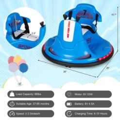 Costway 6V Bumper Car For Kids Toddlers Electric Ride On Car Vehicle With 360° Spin Purple/Blue/Pink/Red -LITTLE TIKES Shop GUEST 71a34ecd cb98 4653 8029 bf4cd5d98a10