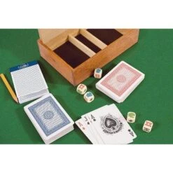 WE Games Aces & Spades Wood Card & Poker Dice Box