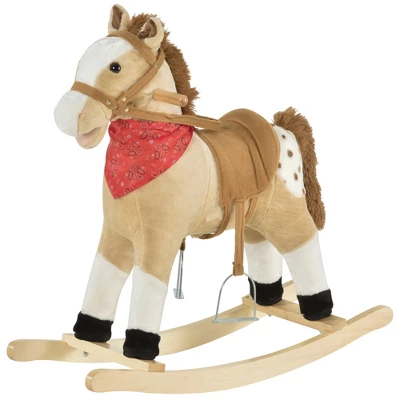 Qaba Kids Plush Ride-On Rocking Horse Toy Cowboy Rocker With Fun Realistic Sounds For Child 3-6 Years Old 8 Qaba Kids Plush Ride-On Rocking Horse Toy Cowboy Rocker With Fun Realistic Sounds For Child 3-6 Years Old - Image 8