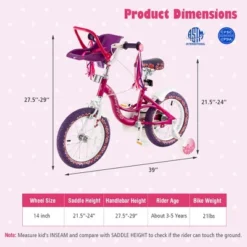 Costway 14'' Kids Bike With Doll Seat Girls Bicycle With Training Wheels For 3-5 Years Old Girl 14 Costway 14'' Kids Bike With Doll Seat Girls Bicycle With Training Wheels For 3-5 Years Old Girl -LITTLE TIKES Shop GUEST 72d9343d 78fd 4310 af68 415b0ce82497