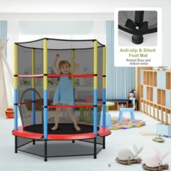 Costway 55'' Kids Trampoline Recreational Bounce Jumper W/Safety Enclosure Net Heavy-duty -LITTLE TIKES Shop GUEST 73d68cab 064b 4ce3 af6e cc138eb00ea3