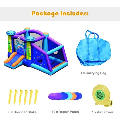 Costway Inflatable Bouncer Alien Bounce House Kids Jump Slide Ball Pit W/480W Blower 9 Costway Inflatable Bouncer Alien Bounce House Kids Jump Slide Ball Pit W/480W Blower - Image 9